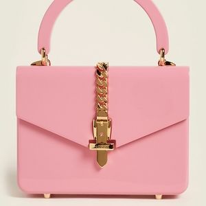 GUCCI Pink Sylvie 1969 Mini Plexiglas Satchel